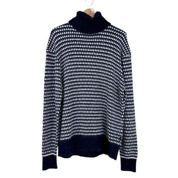 Ted Baker NWT Navy Blue Riber Roll Neck Wool Jumper Turtleneck Sweater Sz 6 XXL - Picture 2 of 10